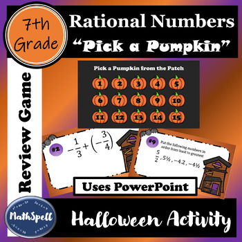 Preview of 7th Grade Rational Numbers Review Game | Halloween Math
