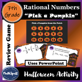 7th Grade Rational Numbers Review Game | Halloween Math