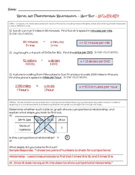 7th grade ratios proportions unit test by jenna kuhn tpt