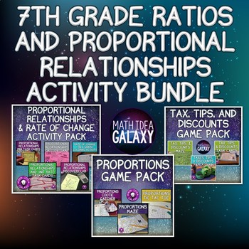 Preview of 7th Grade Ratios and Proportional Relationships Activity Bundle