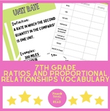 7th Grade Ratios and Proportional Relationships Vocabulary