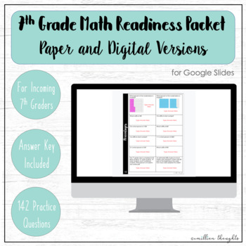 Preview of 7th Grade Readiness Packet (Paper and Digital)