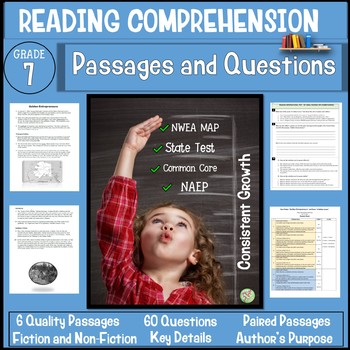 Preview of 7th Grade Reading Comprehension Passages and Questions