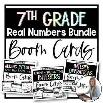 Preview of 7th Grade Real Numbers Boom Card Bundle