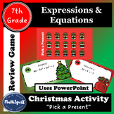 Expressions & Equations | 7th Grade Review Game | Christmas Math