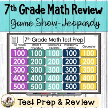 Preview of 7th Grade Review Game  | Jeopardy Game | Year Review 