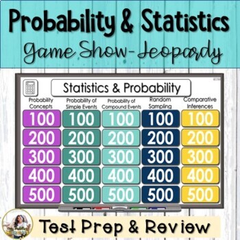 Preview of 7th Grade Review Game | Probability and Statistics Test Prep 