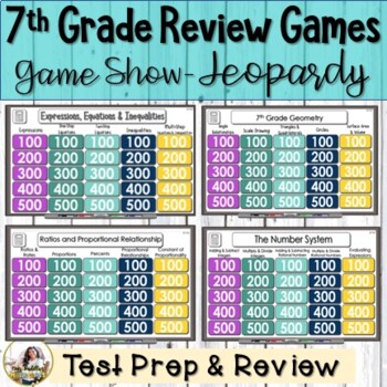 Preview of 7th Grade Review Games  | Jeopardy Game | 7th Grade Practice