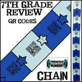 Review QR code Paper Chain (End of Year 7th Grade/First Da