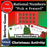 7th Grade Math Christmas Activity | Rational Numbers Review Game