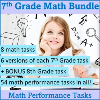 Preview of 7th Grade SBAC Math Performance Task (PT) Test Prep Bundle
