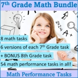 7th Grade SBAC Math Performance Task (PT) Test Prep Bundle