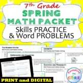 7th Grade SPRING / April MATH PACKET  {Review/Assessments 