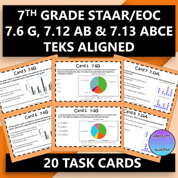 Preview of 7th Grade STAAR EOC TEKS Aligned Task Cards 7.6 G, 7.12 AB, 7.13 ABCE