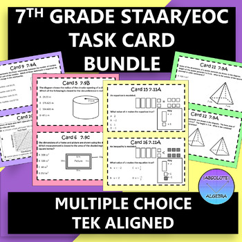 Preview of 7th Grade STAAR EOC Task Card Bundle