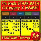 7th Grade STAAR Math Game Test Prep Category 2 