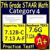 7th Grade STAAR Math Practice Test Prep Quiz Category 4 TE