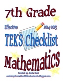 7th Grade STAAR Math TEKS Checklist (NEW and old TEKS bundled)