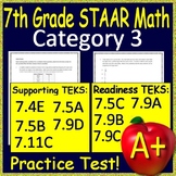 7th Grade STAAR Math Test Prep Quiz CAT 3: TEKS (7.4E, 7.5