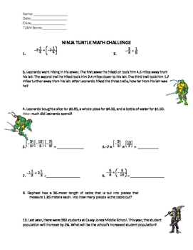 Preview of 7th Grade STAAR Review -Ninja Turtles