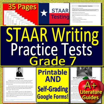 Preview of 7th Grade STAAR Practice Revising and Editing Writing Tests - STAAR Test Prep