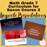 7th Grade Saxon Course 2 Keynote Lesson Plans