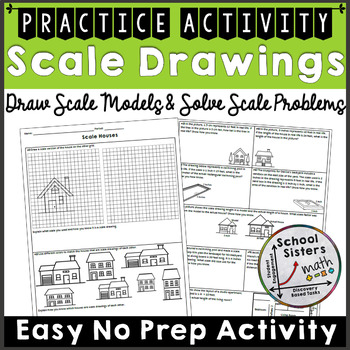 Preview of 7th Grade Scale Drawings Practice Worksheet + Solve Scale Problems