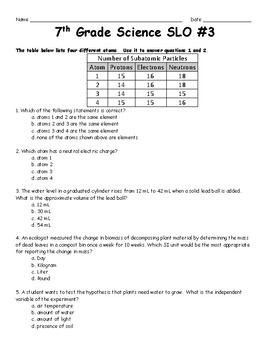 7th grade science final exam practice test pdf