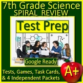 7th Grade Science TEST PREP Bundle NGSS Printable & SELF-G