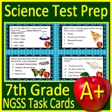 7th Grade Science Test Prep Task Cards: NGSS Middle School