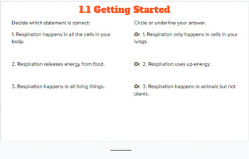 Preview of 7th Grade Science Unit 1 Respiration Guided Notes & Questions Complete Unit