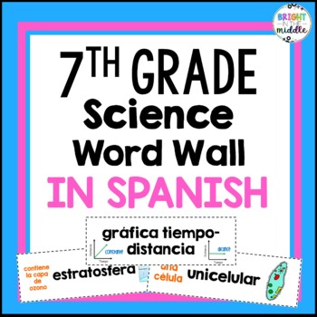 Preview of 7th Grade Science Word Wall in Spanish
