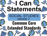 7th Grade Social Studies Common Core I CAN Statements | Sp