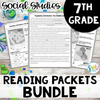 Preview of 7th Grade Georgia Social Studies Reading Activity BUNDLE (GSE Aligned)