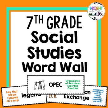 Preview of 7th Grade Social Studies Word Wall