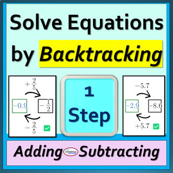 Preview of 7th Grade Solving One Step Equations Activity - Addition Subtraction - Fun Model