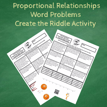 Preview of 7th Grade Solving Proportional Relationships Word Problems Create the Riddle