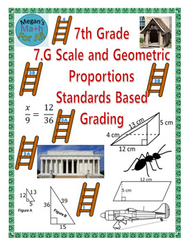 Preview of 7th Grade Standards Based Grading - Scale and Geometric Proportions - Editable