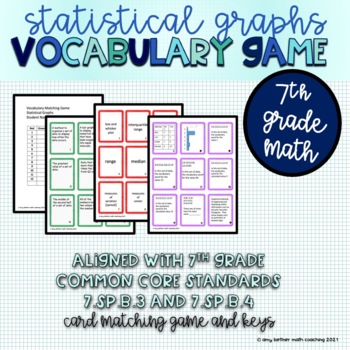 Preview of Statistics Vocabulary Matching Game - Measures of Center and Data Distribution