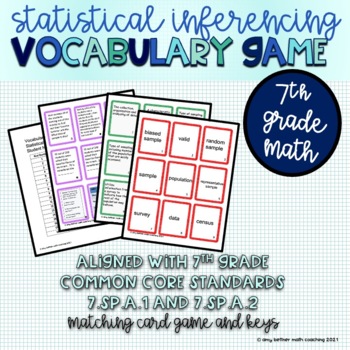 Preview of Statistical Vocabulary Matching Game - Random Sampling and Data Collection