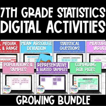 Preview of 7th Grade Statistics Digital Activity Bundle