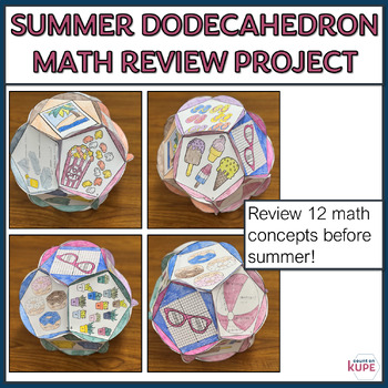 Preview of 7th Grade Summer End of Year Review Dodecahedron