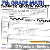 7th Grade Summer Math Review Packet