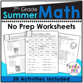 7th Grade Summer Packet | Summer Math Worksheets Grade 7