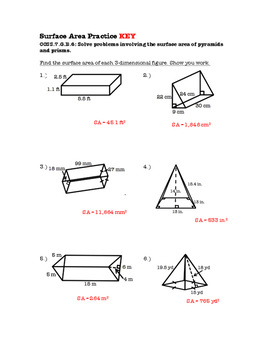 7th Grade Surface Area Lesson: FOLDABLE & Homework by The Math Station