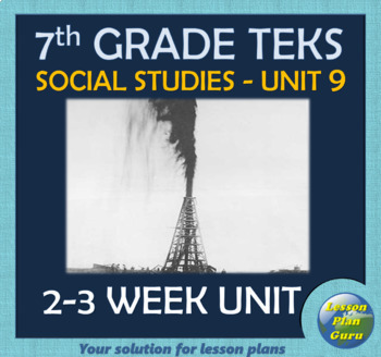 Preview of 7th Grade TEKS Unit 9: Texas in An Age of Oil & Reform | Texas History
