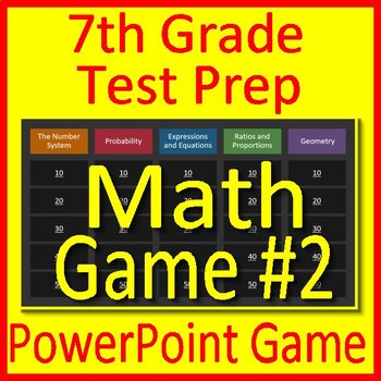Preview of 7th Grade Math Test Prep Game #2 Spiral Review PowerPoint or Google Slides