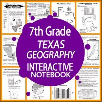 Preview of 7th Grade Texas Geography – Texas 7th Grade History TEKS – All Content Included