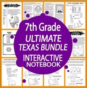 Preview of 7th Grade Texas History Bundle – Texas History, Geography, Government –TEKS 
