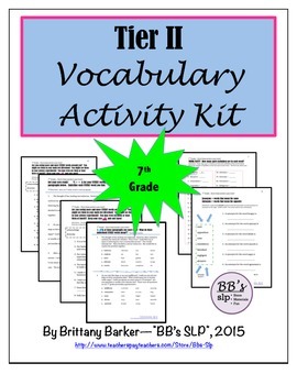 Preview of 7th Grade Tier 2 Vocabulary Activity Kit